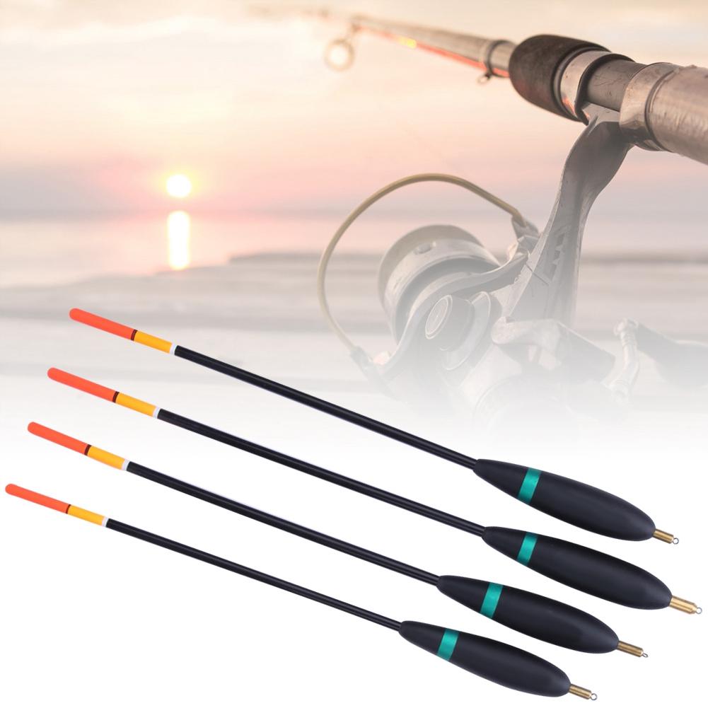 4шт вертикальный поплавок из бальсового дерева с медной головкой и индикатором поклевки