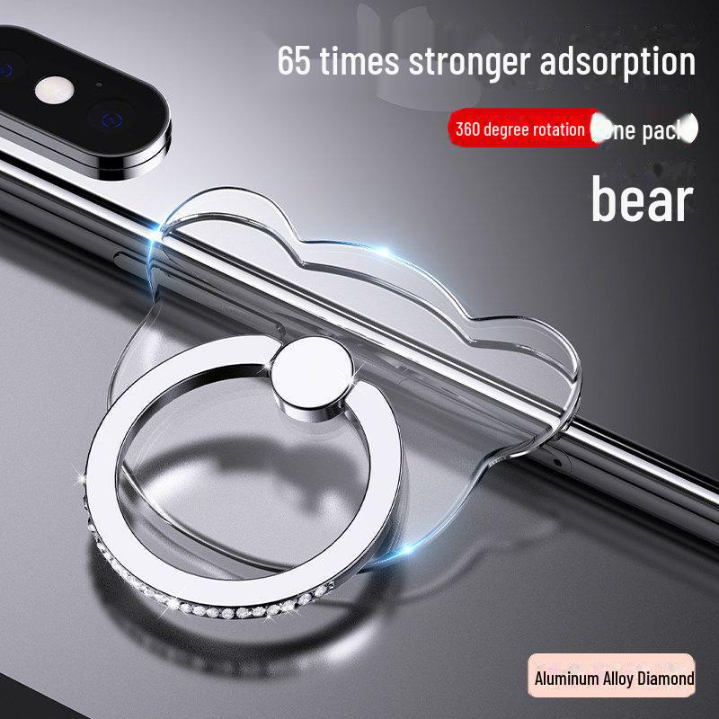 Прозрачная подставка для телефона с бриллиантами, вращающаяся на 360°, с прочным клеем