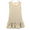 FOXEY NEW YORK Made In Japan No Sleeve Mini Dress 38 Beige Women Used