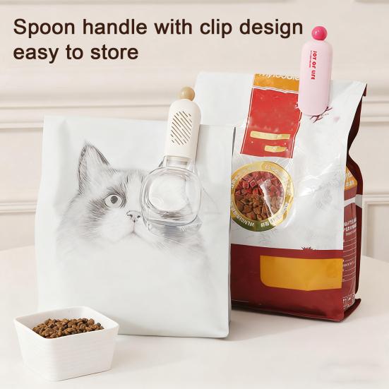 Мерная ложка для корма для домашних животных со шкалой, зажим для запечатывания пакетов, многофункциональный совок для рисовой муки, кухонный инструмент