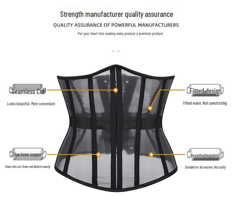 Универсальный дышащий утягивающий корсет французской моды с завязкой на спине и 14 косточками для регулировки