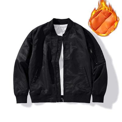 Мужская куртка-бомбер, осень-зима, хлопковая теплая уличная одежда, черная куртка на молнии для пар, повседневное пальто с длинными рукавами и карманами