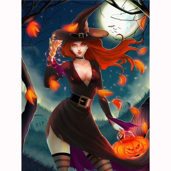 5D Diamond Embroidery Anime Girl Diamond Painting Halloween Pumpkin Cross Stitch Kit Mosaic Picture Home Decoration Kids Gifts