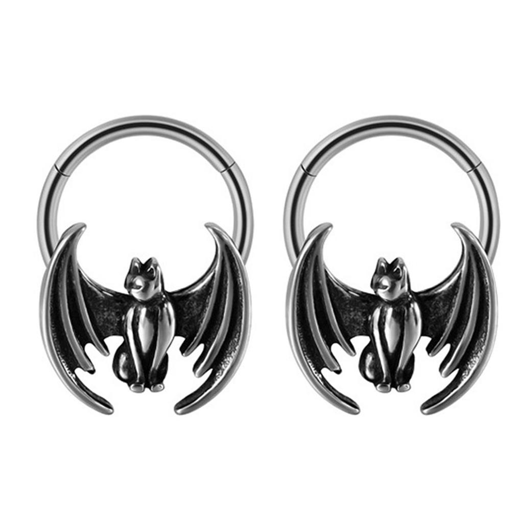Pack of 2 Stainless Steel Septum Rings Fashion Body Jewelry Nose and Ear Piercing Jewelry Fashion Accessory for Daily