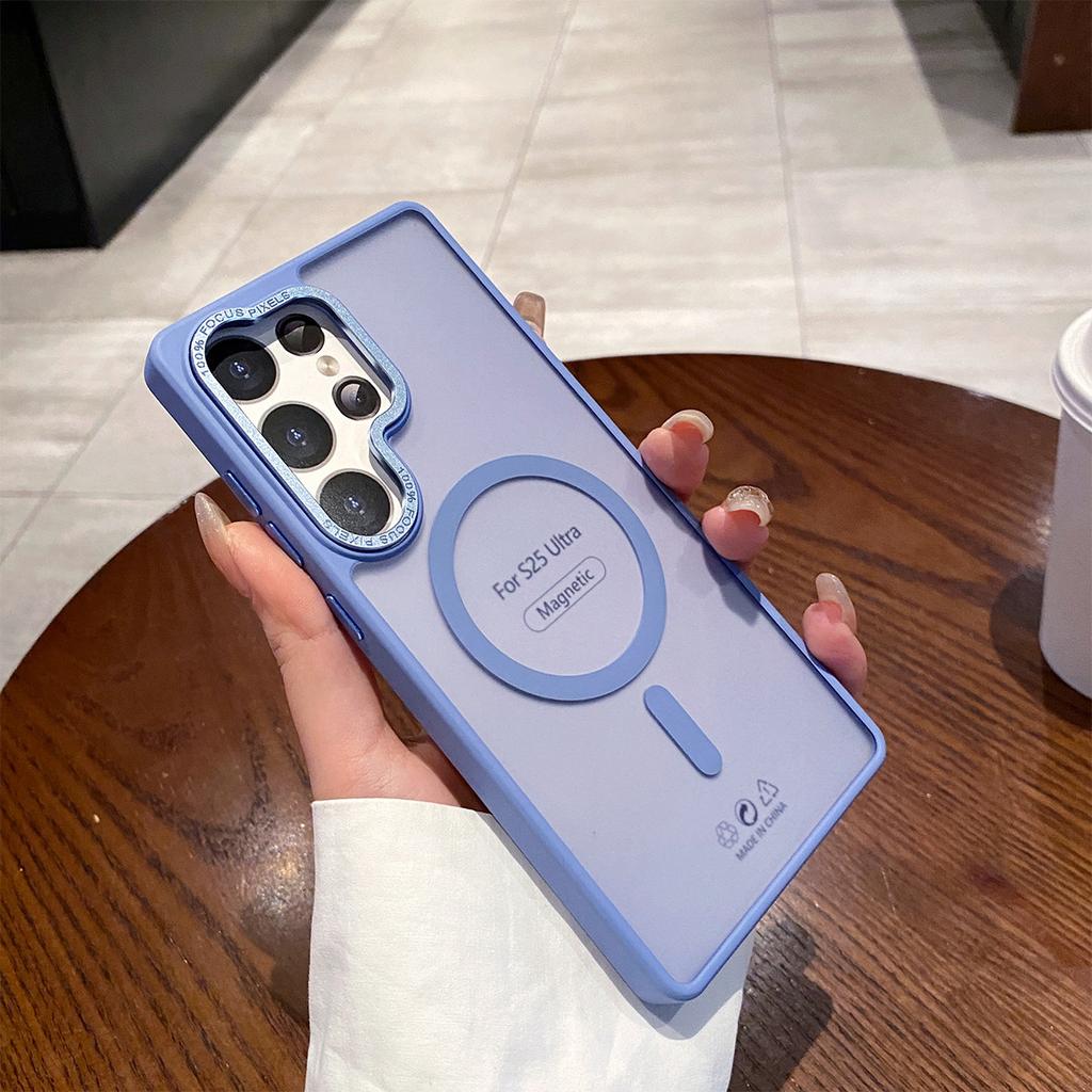 Hardware Camera Frame Frosted Skin Magnetic Phone Case for Apple 16pro Simple High-end Magnetic Phone Case New Style