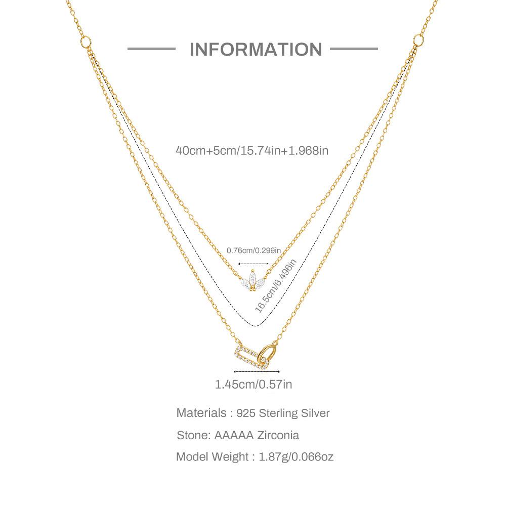 Модное двойное кольцо из стерлингового серебра S925, конский глаз, двойное ожерелье с идеальным эффектом шеи