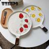 Ceramic Hand-painted Pizza Bread Plate Round Fruit Stoneware Meal Breakfast Plate Dish Plate Tableware