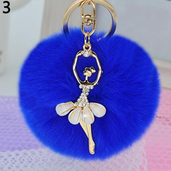 Брелок с меховым шариком ангела, сумочка, брелок для ключей, автомобильный брелок