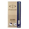 Parker Quink Cartridge cartridges per S1162220 S0116250 Blue-Black Ink, 5-pack (5 box)