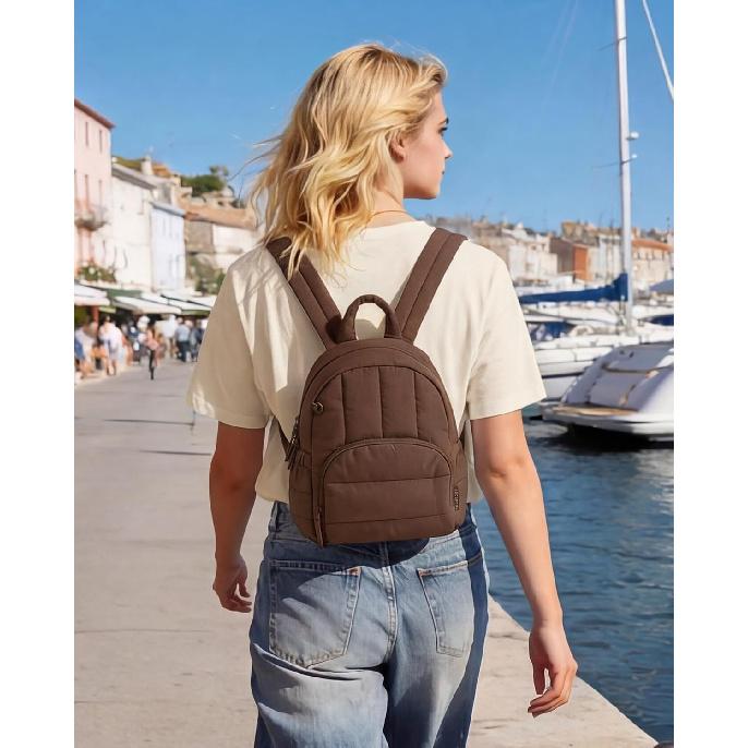 BAGSMART Mini Backpack for Women, Lightweight Puffer Backpack Purse, Quilted Casual Daypack, Water-Resistant Bookbag