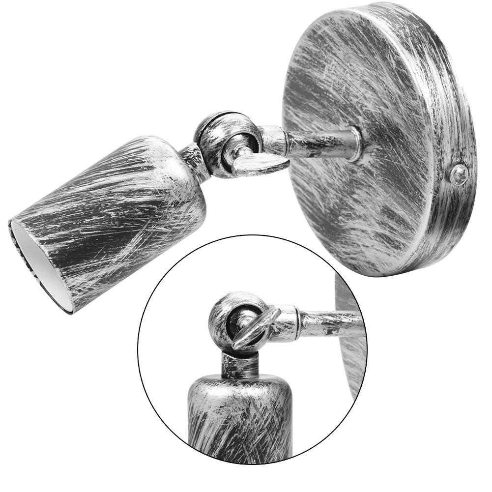 Настенный светильник в стиле ретро для бара, кофейни, коридора, держатель лампы с цоколем E27(Серебряный)