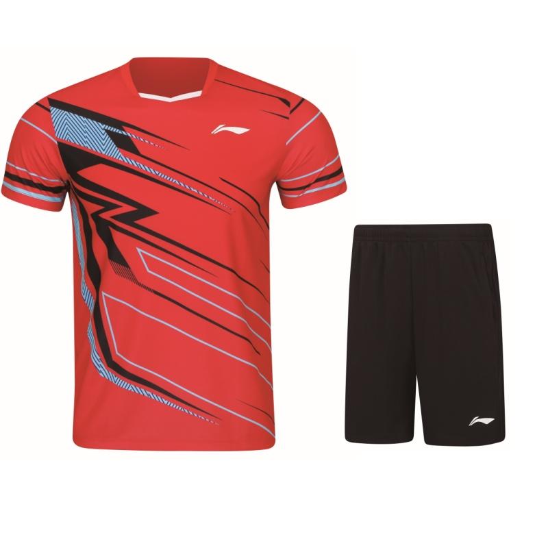 Коллекция Li Ning для бадминтона Комплект из джерси для бадминтона Унисекс Алый AATW019-3