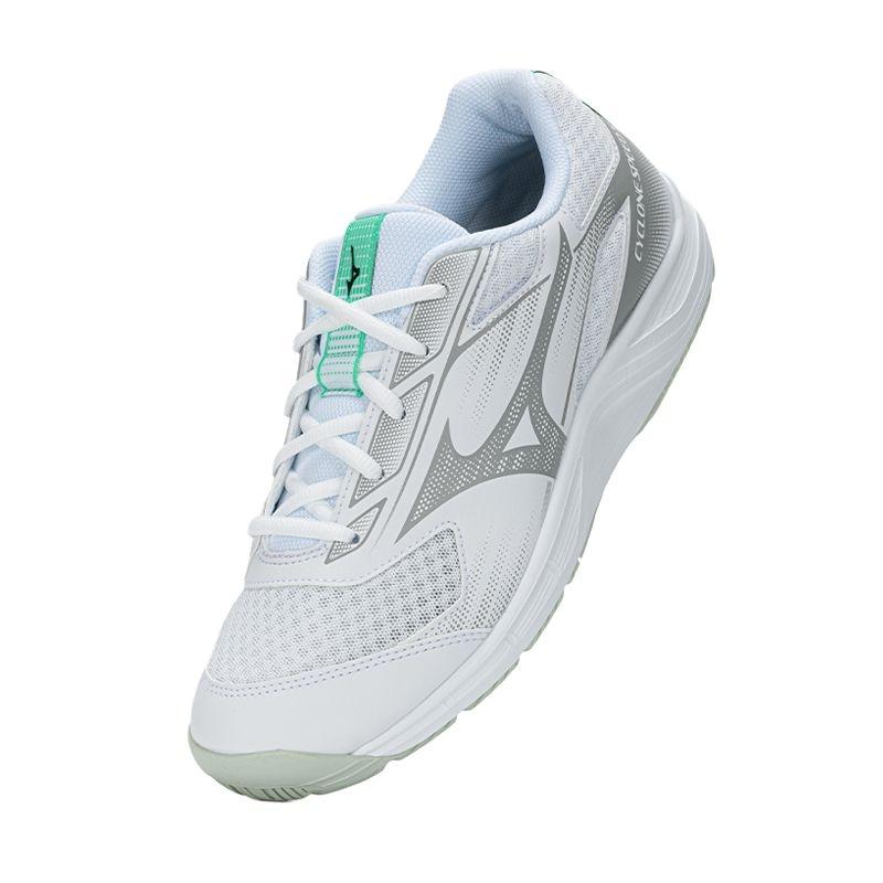 Mizuno CYCLONE SPEED 5 Амортизация Нескользящая Износостойкая Низкие Тренировочные Кроссовки Унисекс Белый Серебристый Зеленый V1GA258021