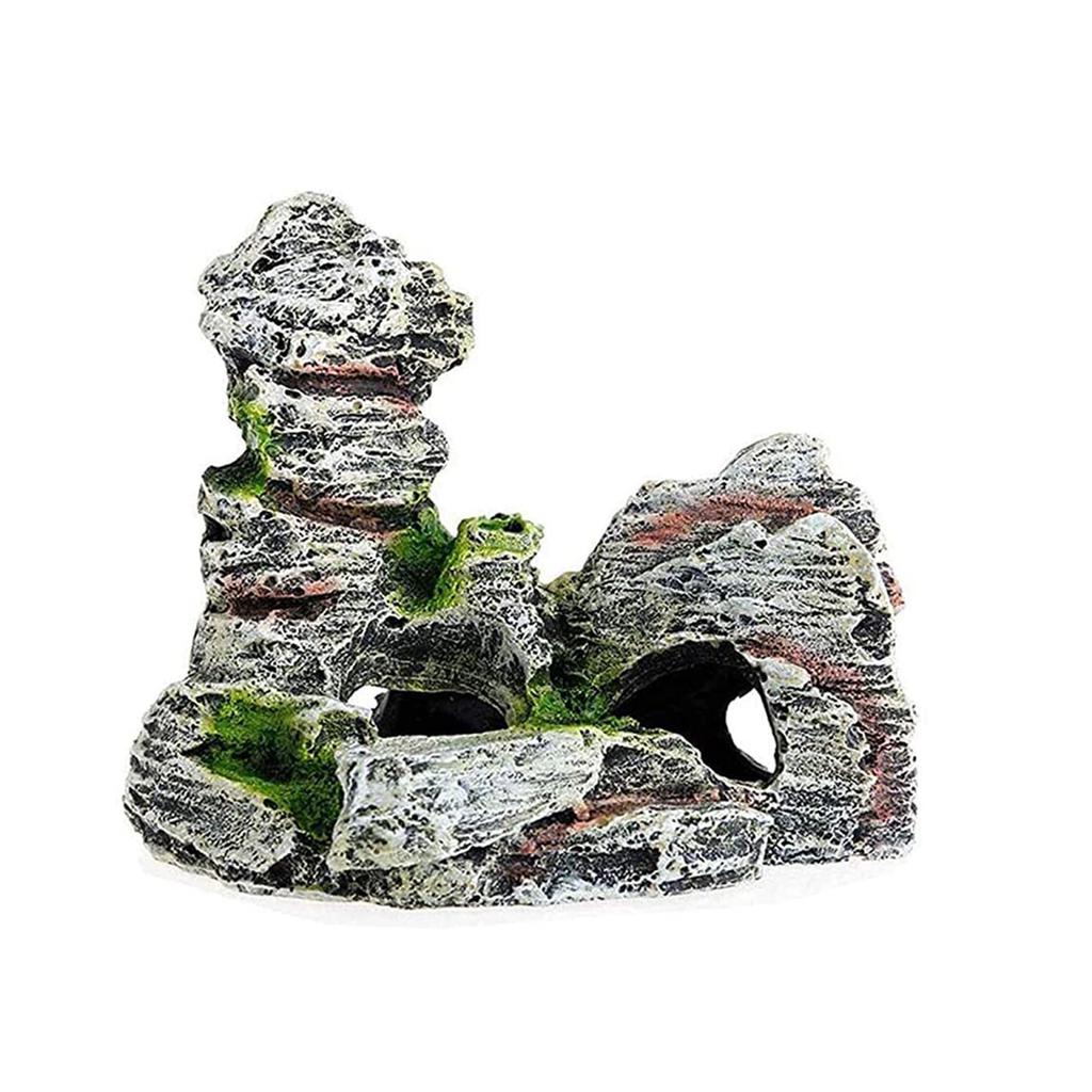 Fish Tank Green Grass Aquarium Decorative Resin Aquarium Accessories Aquarium Stone Cave Mountain Scenery Ornaments