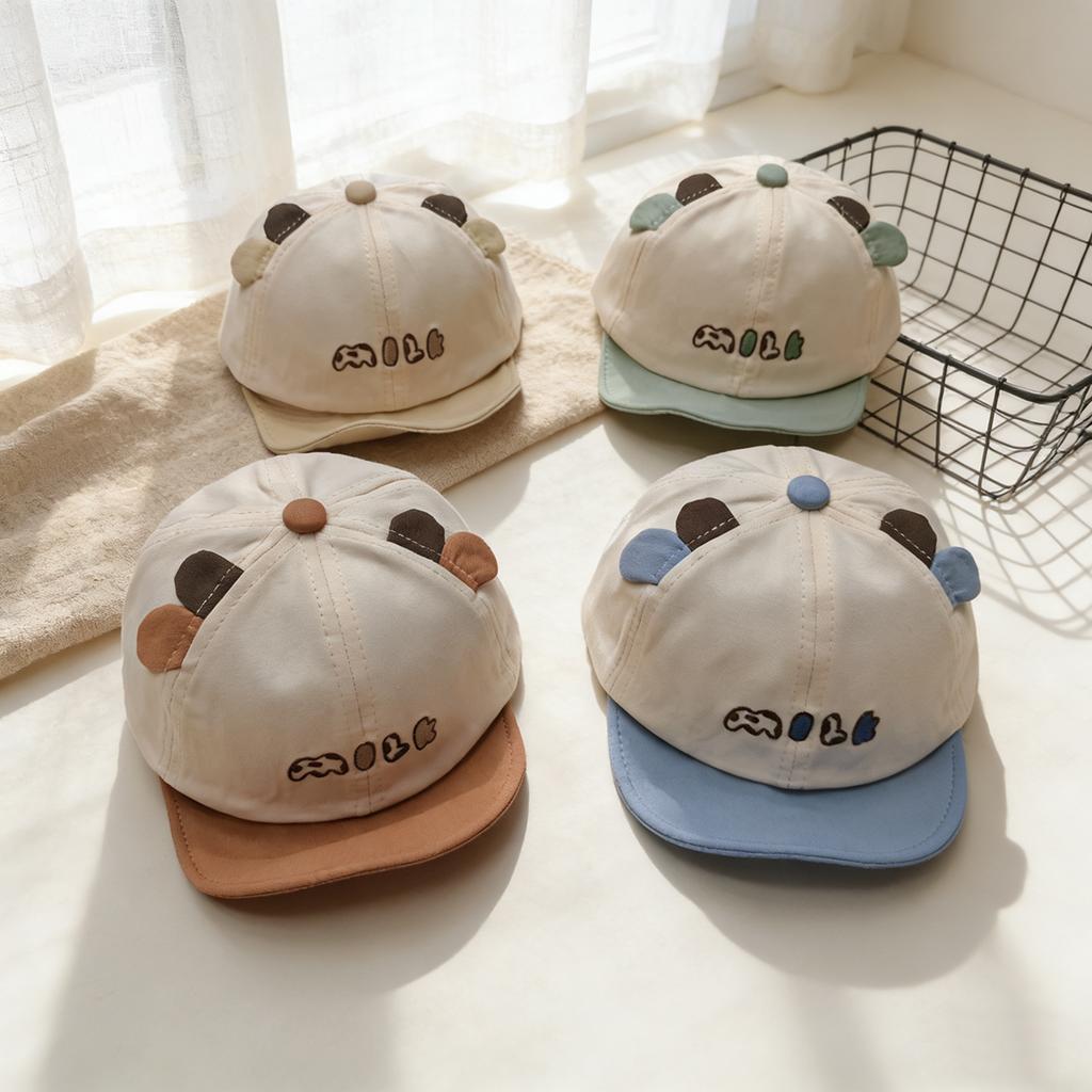 Children's Three-Dimensional Panda Ears, Soft-Brimmed Baseball Cap with the Same Letter Embroidery, for Outdoor Play