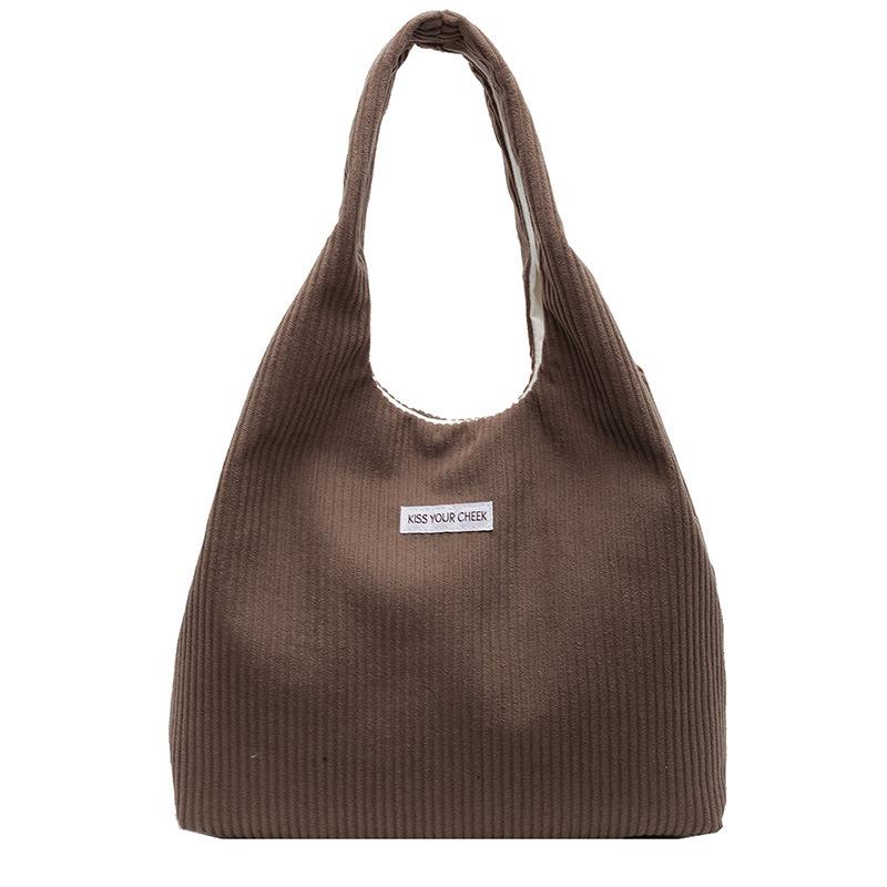 Niche Casual Bag for Women New Corduroy Striped Shoulder Bag for Students Commuting Pleated Early Eight Armpit Bag