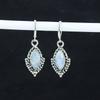 Natural Rainbow Moonstone Gemstone Earrings, 925 Sterling Silver Earring, Handmade Boho Silver Jewelry Dangle Earrings, Birthday Gift For Love
