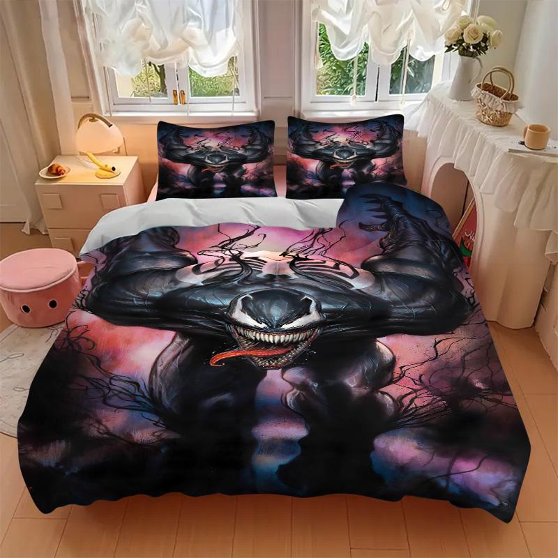 Venom Darkness Print 3Pcs Bedding Setduvet Cover With 2 Bedropillowcase Home Birthday Gift