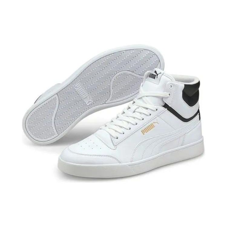 Puma Кроссовки унисекс Shuffle Mid White Black Gold Team-Gold 380748-01