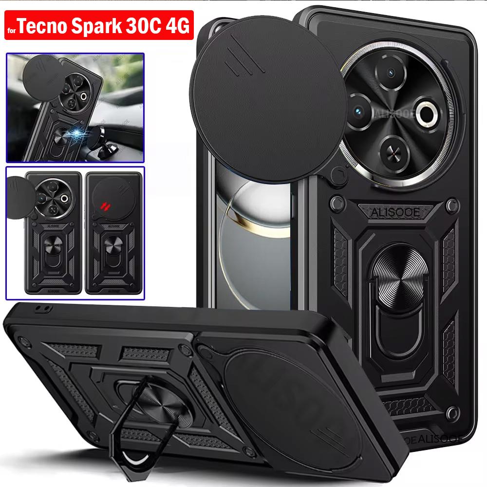 Защитный чехол для Tecno Spark 30C 4G (КЛ5, кл5н) Чехол-слайд для камеры, защитное кольцо для объектива, подставка, задняя крышка для Tecno Spark 30C Capa