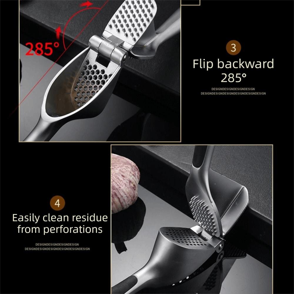 Zinc Alloy Garlic Presser Easy To Squeezable Heavy Duty Garlic Mincer Ergonomic Handle Easy to Clean Ginger Crusher Home Use