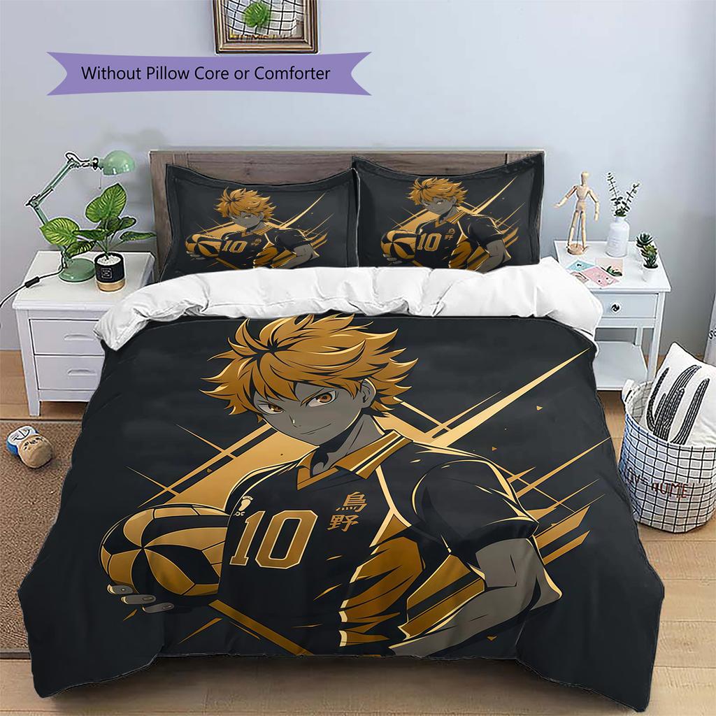 Haikyuu Pattern Bedding Quilt Set Home Decoration Gift (1 * duvet cover + 2 * pillowcase without core)