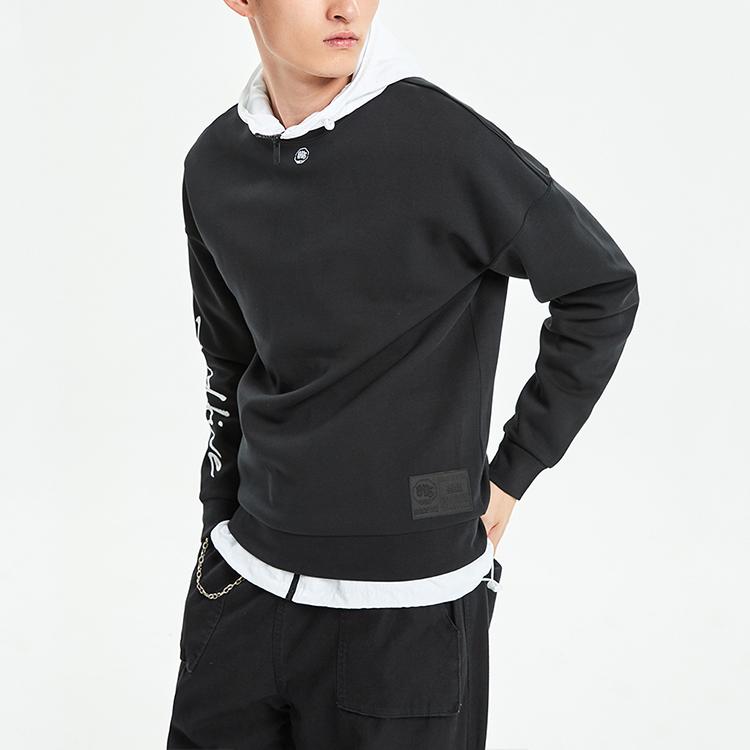Li Ning Badfive Basketball Series Sports Casual Crewneck Sweatshirt Men Sweatshirt Standard-Black AWDQ751-4