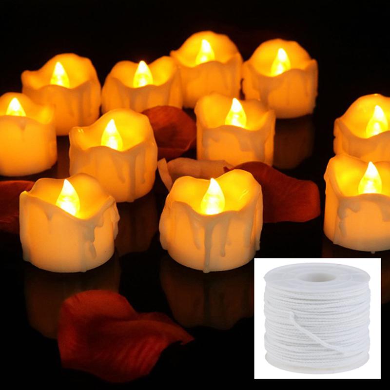 61 м хлопчатобумажная оплетка для свечей, катушка с фитилем, без дыма, принадлежности для масляных ламп своими руками