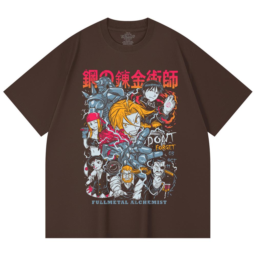 230 Gsm 100% Cotton Fullmetal Alchemist V1 Print Unisex Heavy Cotton T Shirt