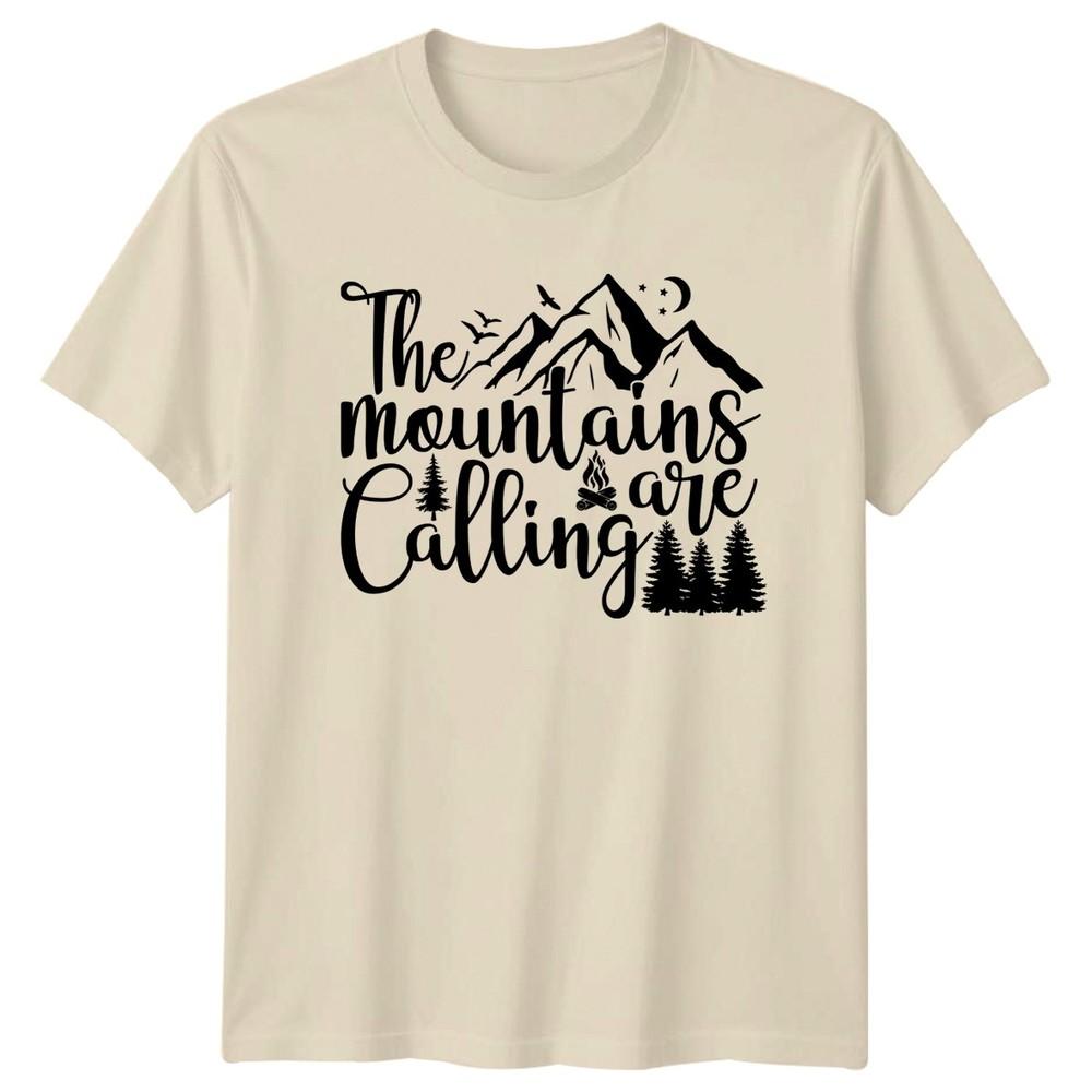 The Mountains Are Calling TShirt Hiking Camping Outdoors Nature