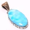 Подвеска Natural Republic Larimar из цельного стерлингового серебра 925 пробы в тон 2,05 дюйма e1d33