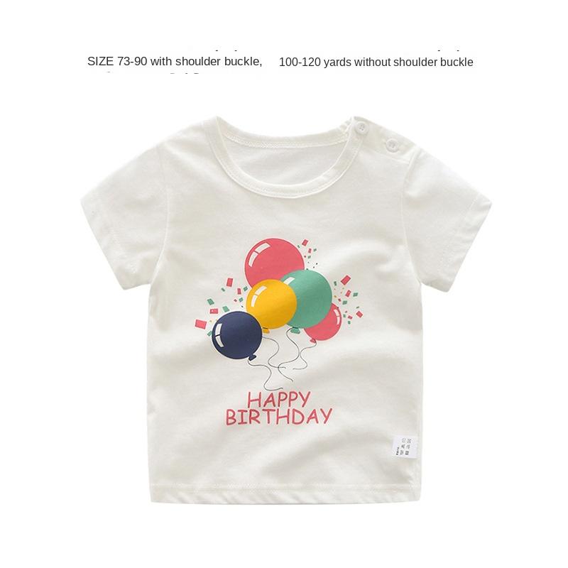 Футболка из чистого хлопка с короткими рукавами для маленьких девочек. Летний тонкий топ с половиной рукавов для маленьких и средних детей 0–5 лет. Летняя одежда.