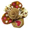 [P3685] - Designer Brooch 'Capucines' Brown Beige -80 Mm