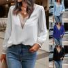 Women's Autumn And Winter Fashion Sexy Solid Color V-Neck Long Sleeve Lace Top