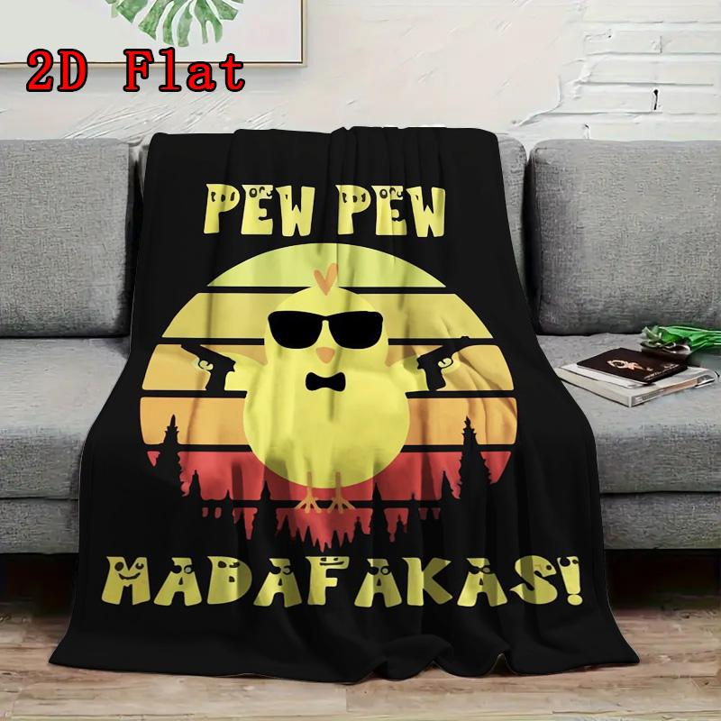 Fun cool duck 2D Flat Pattern Flannel Blanket High quality All Seasons Warmth and Comfort Perfect for Christmas Gifts.