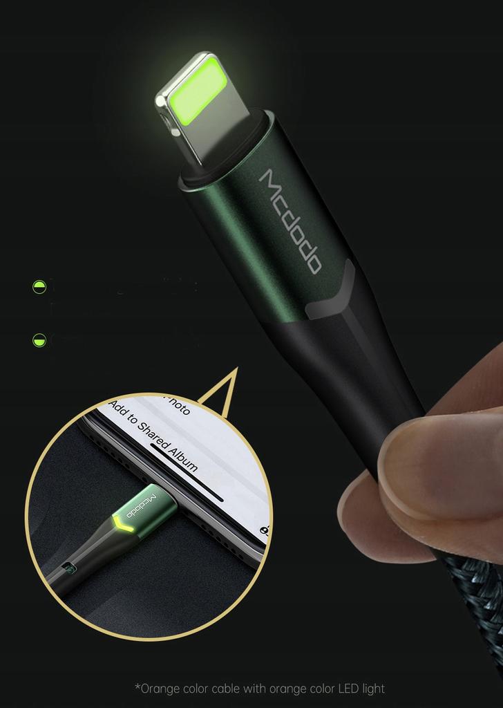 Mcdodo Usb Lightning Fast Charging Cable 36W For Iphone 13 14 1M Led Orange