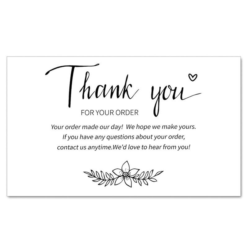Black Thank You Greeting Cards, 50 Sheets/Pack