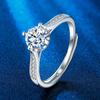 Imitation Mosang Diamond Ring Women's Korean Version Little People's Light Luxury Diamond Ring Couple Wedding Ring