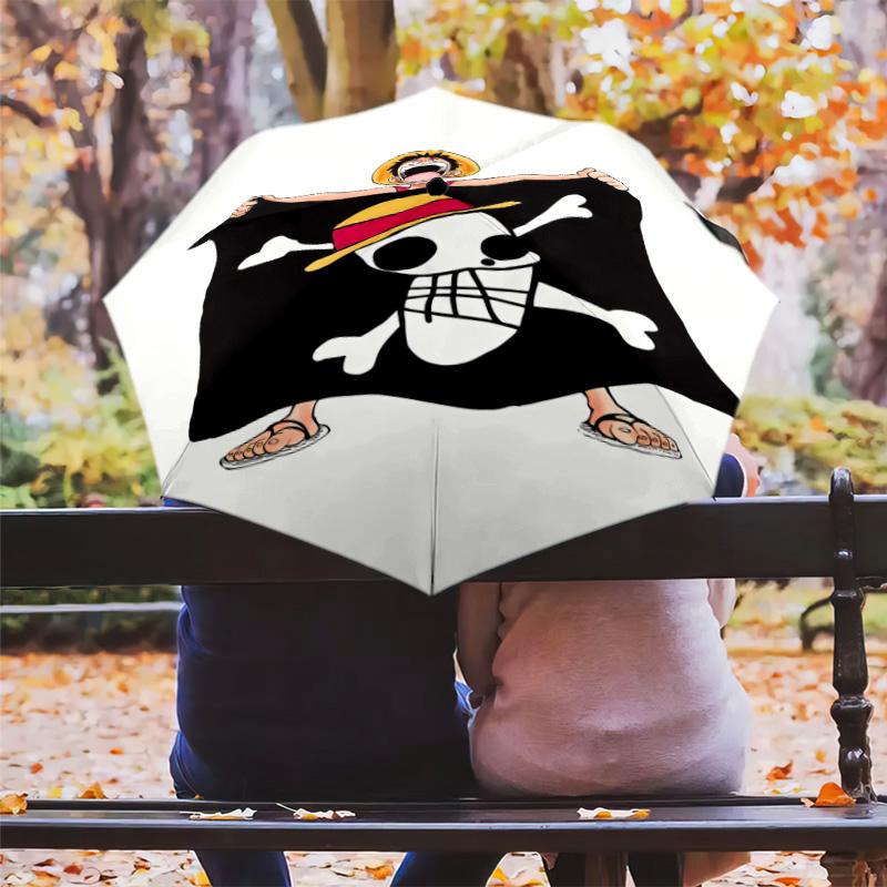 1 шт. Автоматический складной зонт - Один кусок с рисунком логотипа Jolly Roger, портативный складной дизайн с 8 спицами, рождественские и новогодние подарки