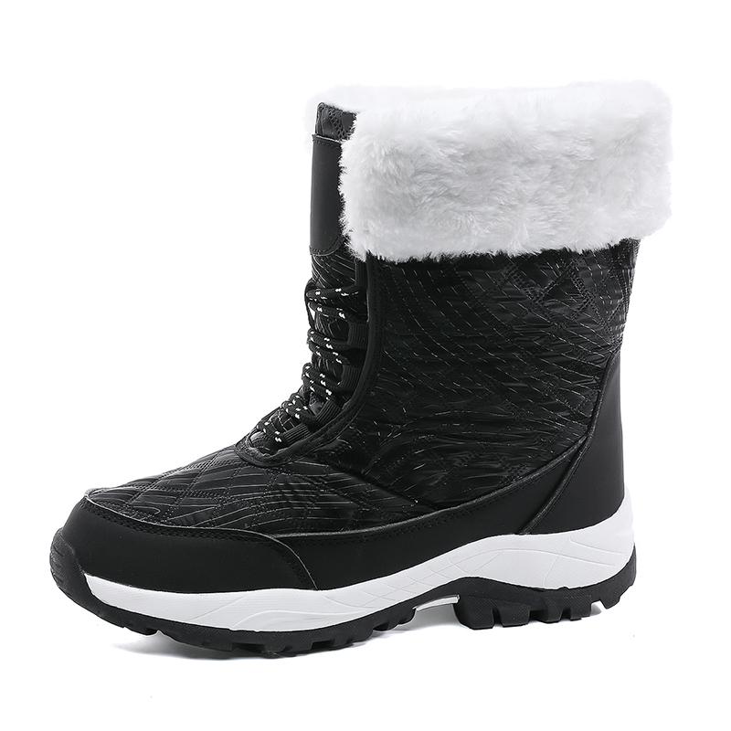 Boots Women Winter 2024 Ladies New High Quality Casual Outdoor Thick Sole Non-Slip Work Cotton Boots Warm Comfortable Snow Boots