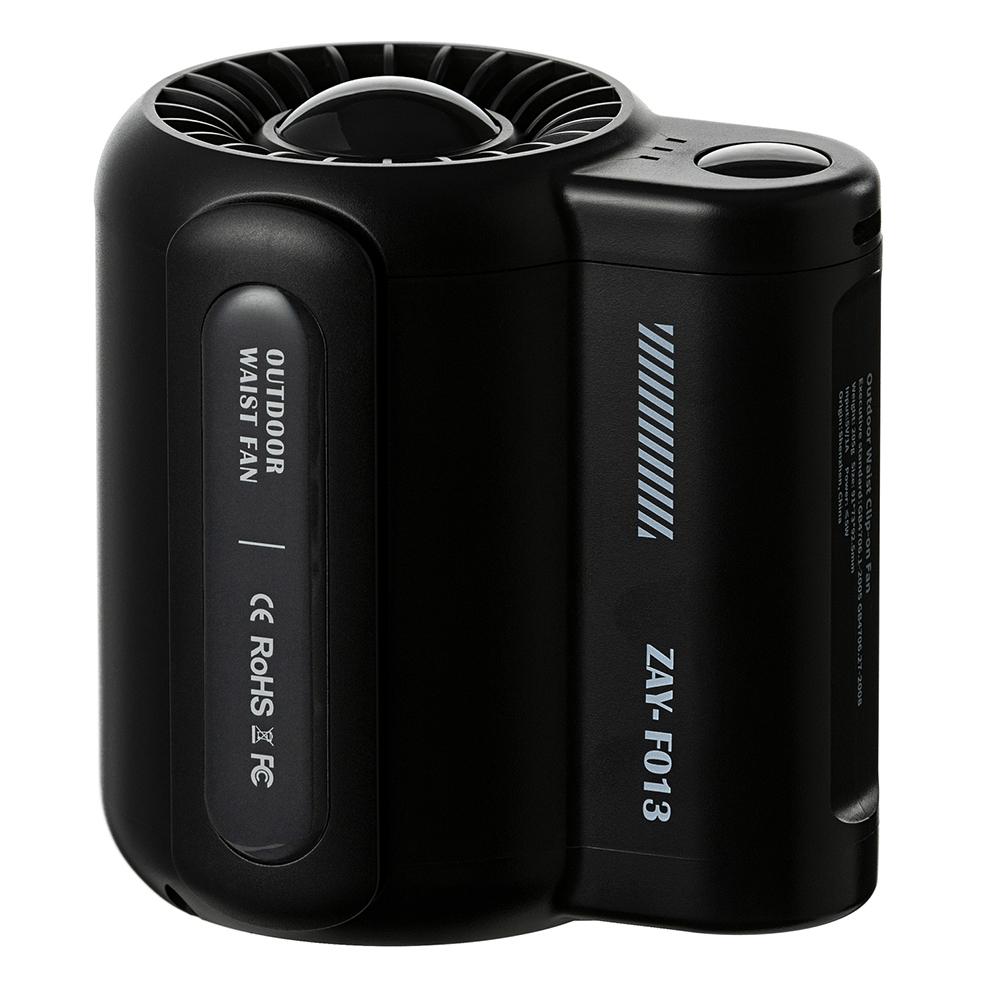 Персональный вентилятор Перезаряжаемый носимый вентилятор 3 скорости Наружный поясной вентилятор Мощный для работы на открытом воздухе Путешествий Пеших прогулок Кемпинга