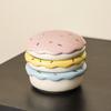 Food-grade Glaze Burger Shape Ceramic Plate Set Stackable 6-Layer 6 in 1 Sauce Bowl Set Space Saving Easy To Clean