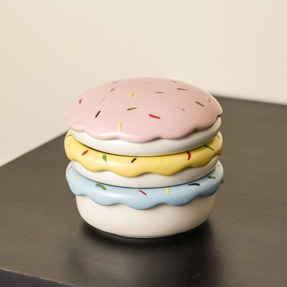 Food-grade Glaze Burger Shape Ceramic Plate Set Stackable 6-Layer 6 in 1 Sauce Bowl Set Space Saving Easy To Clean