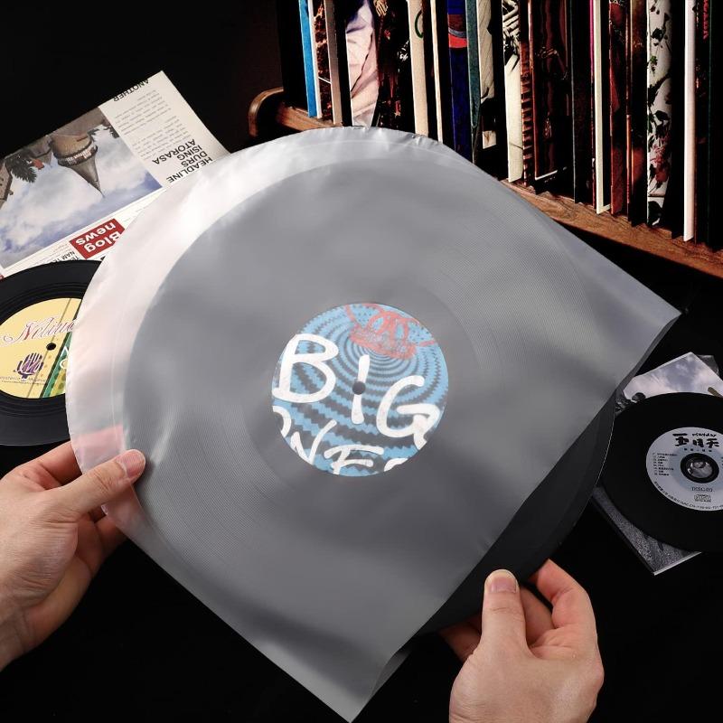 50Pcs Anti‑Static Clear Vinyl Record Inner Sleeves 7/10/12 Inch LP LD Dustproof Plastic Protective Storage Bags for Collection
