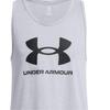 Under Armour UA Sportstyle Logo Print Жилет без рукавов с капюшоном Мужские топы Серый 1382883-035
