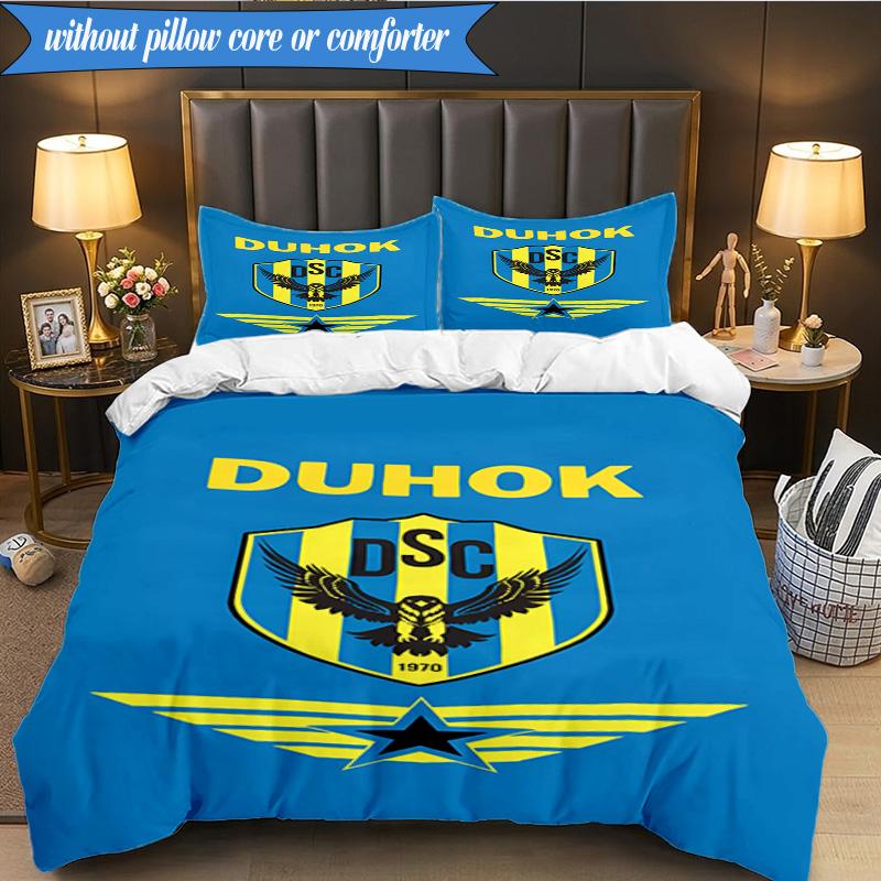 3PCS Duhok Sports Club Emblem Bedding Set 2D Printing (Includes 1 Duvet Cover + 2 Pillowcases Coreless), Bedroom decor,Fan gift