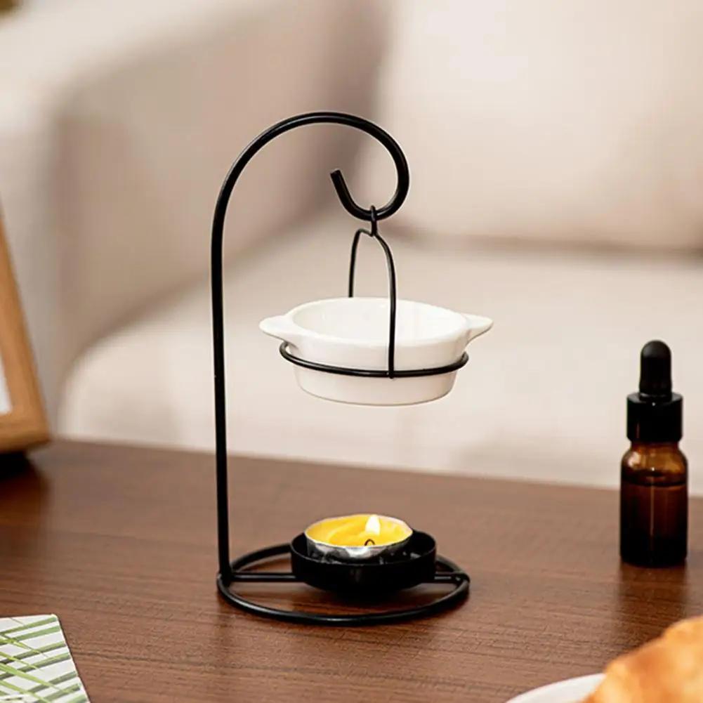 Керамическая аромалампа для эфирных масел Diffuser Oil Burner с железным подсвечником для чайной свечи Ароматический диффузор для эфирных масел