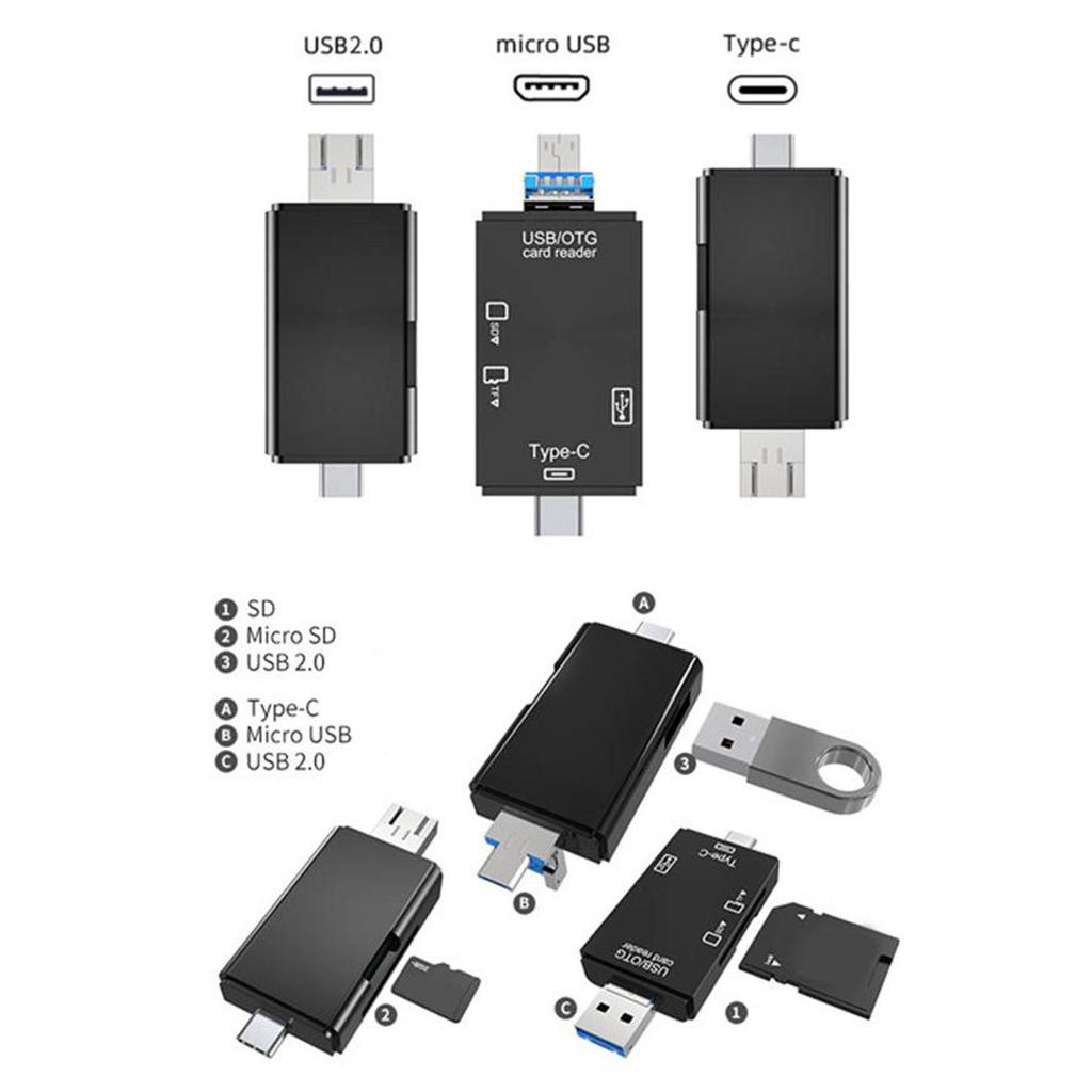 Многофункциональное устройство чтения карт USB 3.0 Type-C с OTG 2.0 для телефона и компьютера Android, поддержка дисков SD/TF/U