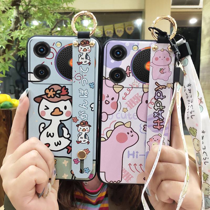 Phone Holder Anti-knock Phone Case For ZTE Nubia Music Lanyard Ring Waterproof Shockproof Kickstand Wrist Strap Cartoon