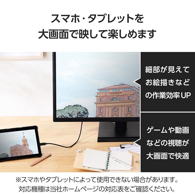 ELECOM Usb C Conversion Cable 3m Type-C To HDMI Soft 4K(3840×2160px)/60Hz Multi Display Mirroring [iPhone MacBook iPad Android Etc.] Black